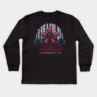 Demogorgon game over - Stranger things - Retro gaming pixel Kids Long Sleeve T-Shirt